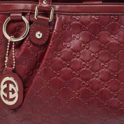 Pre Owned Gucci Red Guccissima Leather Sukey Tote