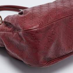 Pre Owned Gucci Red Guccissima Leather Sukey Tote