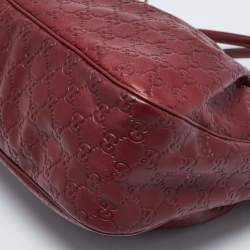 Pre Owned Gucci Red Guccissima Leather Sukey Tote