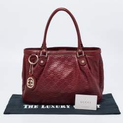 Pre Owned Gucci Red Guccissima Leather Sukey Tote