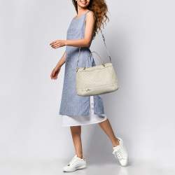 Pre Owned Gucci Off White Guccisima Leather Mayfair Tote