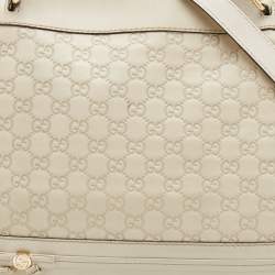 Pre Owned Gucci Off White Guccisima Leather Mayfair Tote