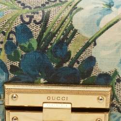 Pre Owned Gucci Multicolor GG Supreme Blooms Canvas and Leather Small Padlock Shoulder Bag