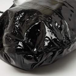 Pre Owned Gucci Black Patent Leather Large Hysteria Hobo