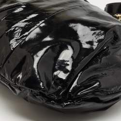 Pre Owned Gucci Black Patent Leather Large Hysteria Hobo