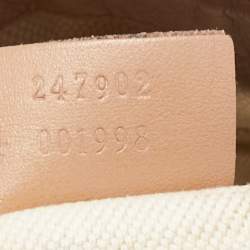 Pre Owned Gucci Pink/Beige Diamante Canvas and Leather Sukey Tote