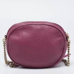 Gucci Pink Leather Mini Soho Disco Chain Crossbody Bag