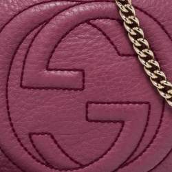 Gucci Pink Leather Mini Soho Disco Chain Crossbody Bag