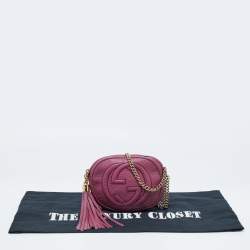 Gucci Pink Leather Mini Soho Disco Chain Crossbody Bag