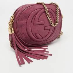 Gucci Pink Leather Mini Soho Disco Chain Crossbody Bag