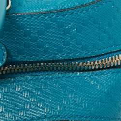 Pre Owned Gucci Teal Blue Bright Diamante Leather Small Satchel