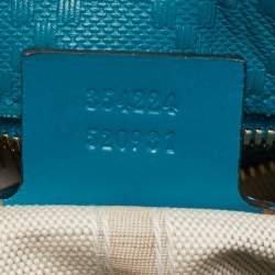 Pre Owned Gucci Teal Blue Bright Diamante Leather Small Satchel