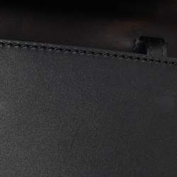 Pre Owned Gucci Black Leather Mini Web Chain Sylvie Top Handle Bag