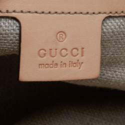 Gucci Magenta/Natural Canvas and Leather Floral Peggy Bamboo Hobo