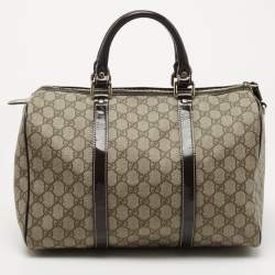 Gucci Beige/Ebony GG Supreme Canvas Medium Joy Boston Bag