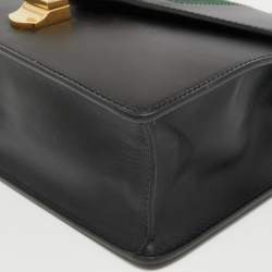 Pre Owned Gucci Black Leather Small Web Sylvie Shoulder Bag