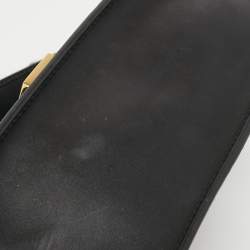 Pre Owned Gucci Black Leather Small Web Sylvie Shoulder Bag