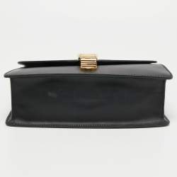 Pre Owned Gucci Black Leather Small Web Sylvie Shoulder Bag