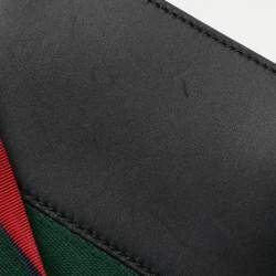 Pre Owned Gucci Black Leather Small Web Sylvie Shoulder Bag