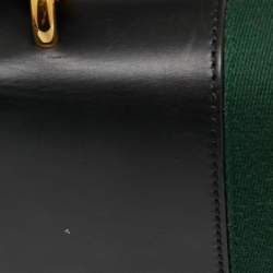 Pre Owned Gucci Black Leather Small Web Sylvie Shoulder Bag