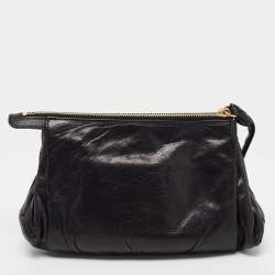 Pre Owned Gucci Black Leather Small Hysteria Pouch