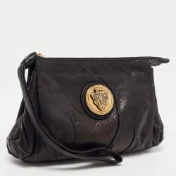 Pre Owned Gucci Black Leather Small Hysteria Pouch