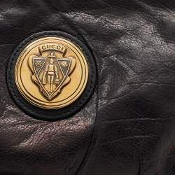 Pre Owned Gucci Black Leather Small Hysteria Pouch