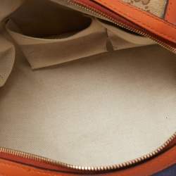 Gucci Beige/Orange GG Canvas and Leather Small Vintage Web Boston Bag