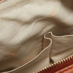 Gucci Beige/Orange GG Canvas and Leather Small Vintage Web Boston Bag
