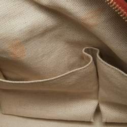 Gucci Beige/Orange GG Canvas and Leather Small Vintage Web Boston Bag