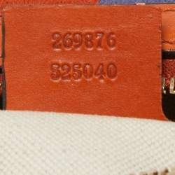 Gucci Beige/Orange GG Canvas and Leather Small Vintage Web Boston Bag