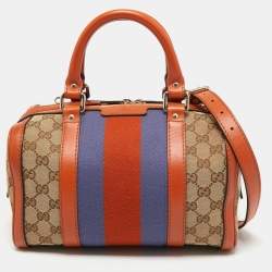 Gucci Original GG Vintage Web Boston Bag ○ Labellov ○ Buy and