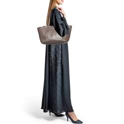 Pre Owned Gucci Brown Leather Small Swing Tote