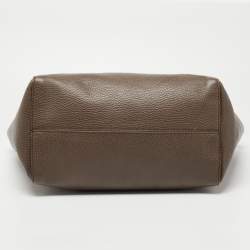 Pre Owned Gucci Brown Leather Small Swing Tote