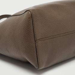 Pre Owned Gucci Brown Leather Small Swing Tote