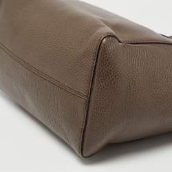 Pre Owned Gucci Brown Leather Small Swing Tote