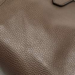 Pre Owned Gucci Brown Leather Small Swing Tote