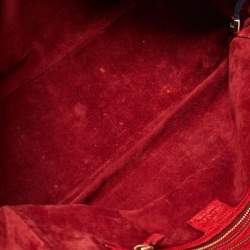 Pre Owned Gucci Red Ostrich Capri Bowler Bag