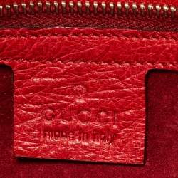 Pre Owned Gucci Red Ostrich Capri Bowler Bag