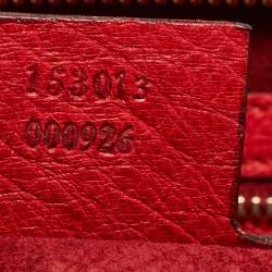 Pre Owned Gucci Red Ostrich Capri Bowler Bag