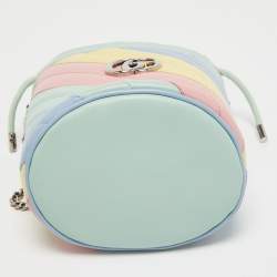 Gucci Multicolor Diagonal Leather Mini GG Marmont Torchon Bucket Bag      