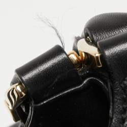 Pre Owned Gucci Black Guccissima Leather Large D Ring Shoulder Bag