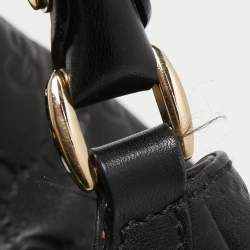 Pre Owned Gucci Black Guccissima Leather Large D Ring Shoulder Bag