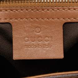 Pre Owned Gucci Beige GG Canvas and Leather Braided Handle Tote