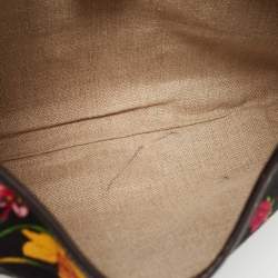 Pre Owned Gucci Multicolor Floral Print Canvas and Leather Jackie O Bouvier Hobo