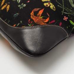 Pre Owned Gucci Multicolor Floral Print Canvas and Leather Jackie O Bouvier Hobo