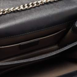 Pre Owned Gucci Black Patent Leather Small Interlocking G Shoulder Bag