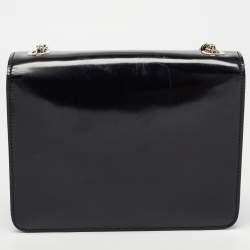 Pre Owned Gucci Black Patent Leather Small Interlocking G Shoulder Bag