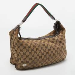Pre Owned Gucci Beige/Ebony GG Canvas Web Pop Hobo