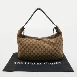 Pre Owned Gucci Beige/Ebony GG Canvas Web Pop Hobo